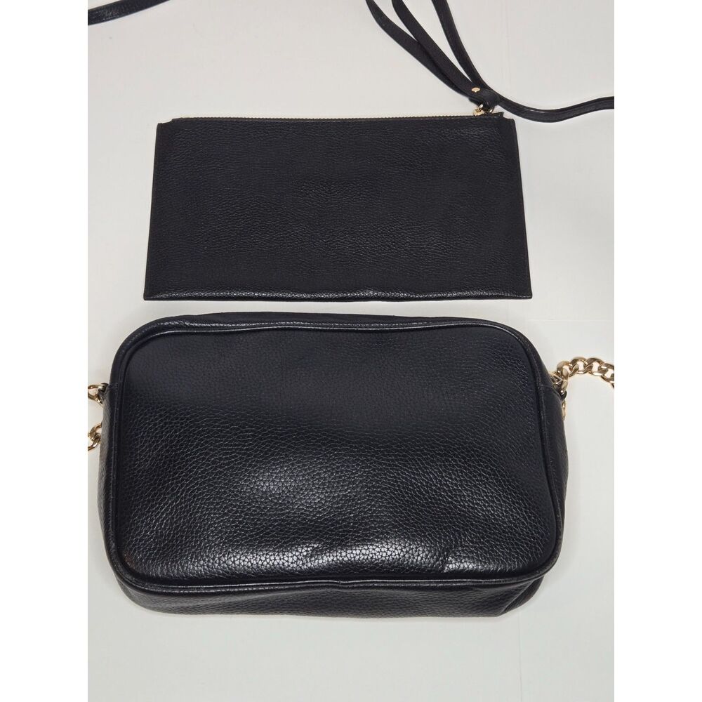 Michael Kors Fulton Crossbody & Pouch Bundle | Black Pebbled Leather | Gold - Picture 2 of 16